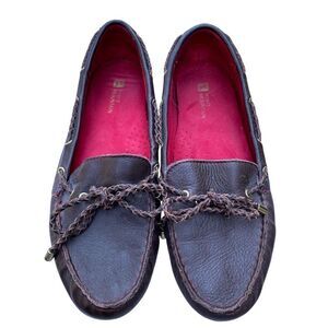 White Mountain Supple Leather Moccasin Flats Size 9 Brown